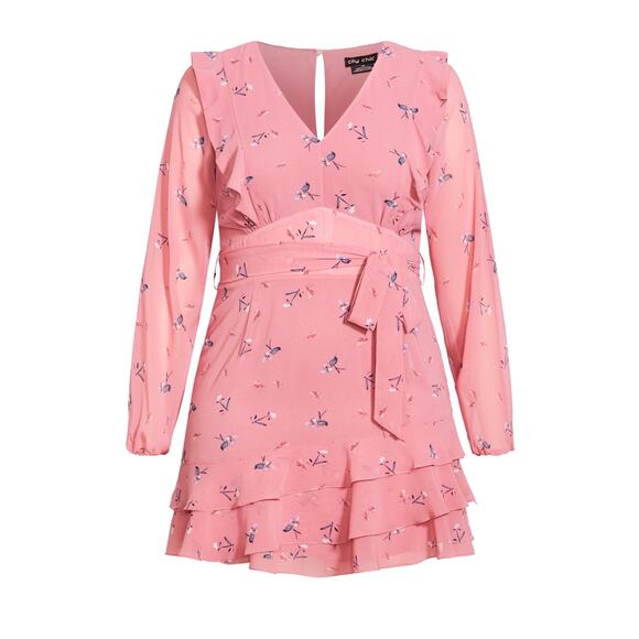 City Chic Pink Blushing Petal Christina Mini Dress Sz.XXL/24 NWT - Picture 3 of 16